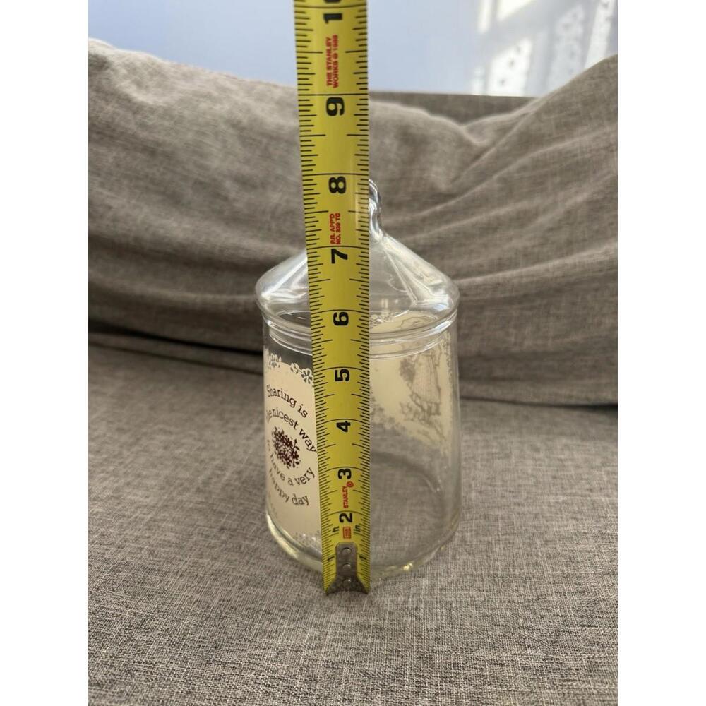 1976 Vintage Holly Hobbie Glass Apothecary Jar Cookie Candy Tea Treasure Lidded - Picture 7 of 7